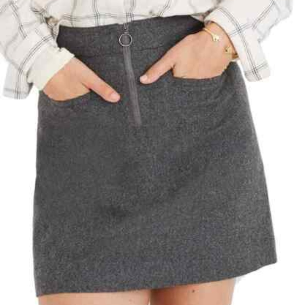 Madewell Grey Wool Mini Skirt Size 14
